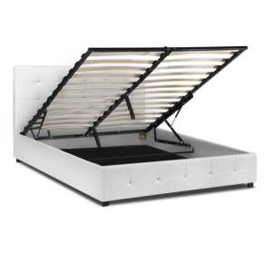 meg-GP002-0002,2-3 ΚΡΕΒΑΤΙ IRO MEGAPAP ΑΠΟ ΤΕΧΝΟΔΕΡΜΑ ΜΕ ΑΠΟΘΗΚΕΥΤΙΚΟ ΧΩΡΟ ΧΡΩΜΑ ΛΕΥΚΟ 160X200ΕΚ.