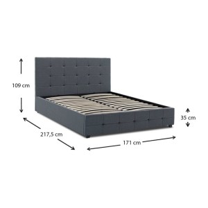 meg-GP002-0002,3-9 ΚΡΕΒΑΤΙ IRO MEGAPAP ΥΦΑΣΜΑΤΙΝΟ ΜΕ ΑΠΟΘΗΚΕΥΤΙΚΟ ΧΩΡΟ ΧΡΩΜΑ ΑΝΘΡΑΚΙ 160X200ΕΚ.