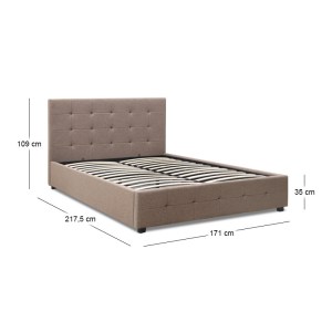 meg-GP002-0002,4-8 ΚΡΕΒΑΤΙ IRO MEGAPAP ΥΦΑΣΜΑΤΙΝΟ ΜΕ ΑΠΟΘΗΚΕΥΤΙΚΟ ΧΩΡΟ ΧΡΩΜΑ ΜΠΕΖ - ΚΑΦΕ 160X200ΕΚ.