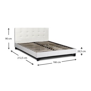 meg-GP002-0003,2-7 ΚΡΕΒΑΤΙ SISSY MEGAPAP ΑΠΟ ΤΕΧΝΟΔΕΡΜΑ ΧΡΩΜΑ ΛΕΥΚΟ 160X200ΕΚ.