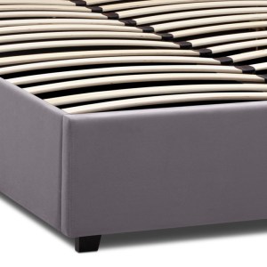 meg-GP002-0005,2-7 ΚΡΕΒΑΤΙ KINGSTON MEGAPAP ΒΕΛΟΥΔΙΝΟ ΜΕ ΑΠΟΘΗΚΕΥΤΙΚΟ ΧΩΡΟ ΧΡΩΜΑ ΓΚΡΙ 160X200ΕΚ.
