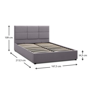 meg-GP002-0005,2-8 ΚΡΕΒΑΤΙ KINGSTON MEGAPAP ΒΕΛΟΥΔΙΝΟ ΜΕ ΑΠΟΘΗΚΕΥΤΙΚΟ ΧΩΡΟ ΧΡΩΜΑ ΓΚΡΙ 160X200ΕΚ.