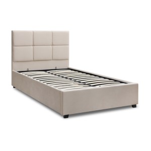 meg-GP002-0007,5-2 ΚΡΕΒΑΤΙ KINGSTON MEGAPAP ΒΕΛΟΥΔΙΝΟ ΜΕ ΑΠΟΘΗΚΕΥΤΙΚΟ ΧΩΡΟ ΧΡΩΜΑ ΚΡΕΜ 100X200ΕΚ.