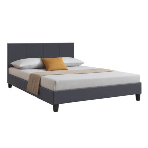 meg-GP002-0012,1-0 ΚΡΕΒΑΤΙ FLAT MEGAPAP ΑΠΟ ΤΕΧΝΟΔΕΡΜΑ ΧΡΩΜΑ ΜΑΥΡΟ ΜΑΤ 160X200ΕΚ.