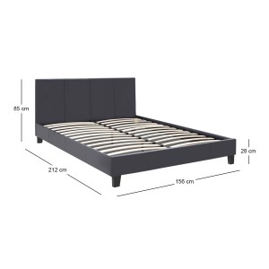 meg-GP002-0013,1-6 ΚΡΕΒΑΤΙ FLAT MEGAPAP ΑΠΟ ΤΕΧΝΟΔΕΡΜΑ ΧΡΩΜΑ ΜΑΥΡΟ ΜΑΤ 150X200ΕΚ.