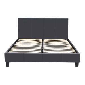 meg-GP002-0014,1-3 ΚΡΕΒΑΤΙ FLAT MEGAPAP ΑΠΟ ΤΕΧΝΟΔΕΡΜΑ ΧΡΩΜΑ ΜΑΥΡΟ ΜΑΤ 140X190ΕΚ.