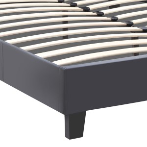 meg-GP002-0014,1-5 ΚΡΕΒΑΤΙ FLAT MEGAPAP ΑΠΟ ΤΕΧΝΟΔΕΡΜΑ ΧΡΩΜΑ ΜΑΥΡΟ ΜΑΤ 140X190ΕΚ.