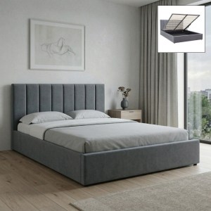 meg-GP002-0018,2-0 ΚΡΕΒΑΤΙ RENATA MEGAPAP ΥΦΑΣΜΑΤΙΝΟ ΜΕ ΑΠΟΘΗΚΕΥΤΙΚΟ ΧΩΡΟ ΧΡΩΜΑ ΓΚΡΙ 150X200ΕΚ.