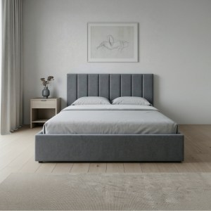 meg-GP002-0018,2-1 ΚΡΕΒΑΤΙ RENATA MEGAPAP ΥΦΑΣΜΑΤΙΝΟ ΜΕ ΑΠΟΘΗΚΕΥΤΙΚΟ ΧΩΡΟ ΧΡΩΜΑ ΓΚΡΙ 150X200ΕΚ.