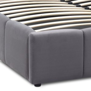 meg-GP002-0020,1-7 ΚΡΕΒΑΤΙ ELORA MEGAPAP ΒΕΛΟΥΔΙΝΟ ΜΕ ΑΠΟΘΗΚΕΥΤΙΚΟ ΧΩΡΟ ΧΡΩΜΑ ΓΚΡΙ 160X200ΕΚ.