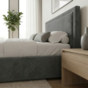 meg-GP002-0021,1-2 ΚΡΕΒΑΤΙ VELAR MEGAPAP ΥΦΑΣΜΑΤΙΝΟ ΜΕ ΑΠΟΘΗΚΕΥΤΙΚΟ ΧΩΡΟ ΧΡΩΜΑ ΓΚΡΙ 160X200ΕΚ.