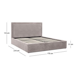 meg-GP002-0021,2-8 ΚΡΕΒΑΤΙ VELAR MEGAPAP ΥΦΑΣΜΑΤΙΝΟ ΜΕ ΑΠΟΘΗΚΕΥΤΙΚΟ ΧΩΡΟ ΧΡΩΜΑ ΜΟΚΑ 160X200ΕΚ.