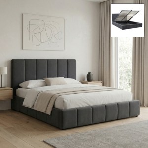 meg-GP002-0024,1-0 ΚΡΕΒΑΤΙ NIVAL MEGAPAP ΥΦΑΣΜΑΤΙΝΟ ΜΕ ΑΠΟΘΗΚΕΥΤΙΚΟ ΧΩΡΟ ΧΡΩΜΑ ΑΝΘΡΑΚΙ 160X200ΕΚ.