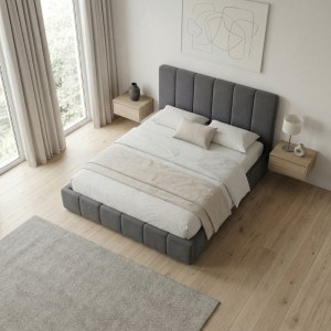 meg-GP002-0024,1-1 ΚΡΕΒΑΤΙ NIVAL MEGAPAP ΥΦΑΣΜΑΤΙΝΟ ΜΕ ΑΠΟΘΗΚΕΥΤΙΚΟ ΧΩΡΟ ΧΡΩΜΑ ΑΝΘΡΑΚΙ 160X200ΕΚ.