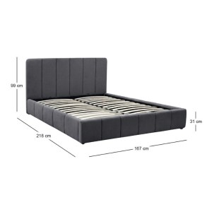 meg-GP002-0024,1-7 ΚΡΕΒΑΤΙ NIVAL MEGAPAP ΥΦΑΣΜΑΤΙΝΟ ΜΕ ΑΠΟΘΗΚΕΥΤΙΚΟ ΧΩΡΟ ΧΡΩΜΑ ΑΝΘΡΑΚΙ 160X200ΕΚ.