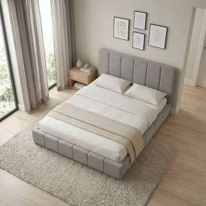 meg-GP002-0024,2-1 ΚΡΕΒΑΤΙ NIVAL MEGAPAP ΥΦΑΣΜΑΤΙΝΟ ΜΕ ΑΠΟΘΗΚΕΥΤΙΚΟ ΧΩΡΟ ΧΡΩΜΑ ΜΠΕΖ 160X200ΕΚ.