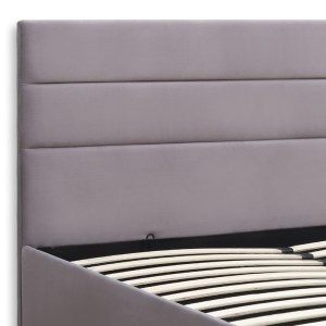 meg-GP002-0025,1-6 ΚΡΕΒΑΤΙ OLMO MEGAPAP ΒΕΛΟΥΔΙΝΟ ΜΕ ΑΠΟΘΗΚΕΥΤΙΚΟ ΧΩΡΟ ΧΡΩΜΑ ΓΚΡΙ 150X200ΕΚ.