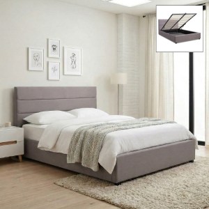 meg-GP002-0025,2-0 ΚΡΕΒΑΤΙ OLMO MEGAPAP ΒΕΛΟΥΔΙΝΟ ΜΕ ΑΠΟΘΗΚΕΥΤΙΚΟ ΧΩΡΟ ΧΡΩΜΑ ΓΚΡΙ 160X200ΕΚ.