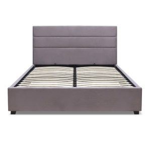 meg-GP002-0025,2-4 ΚΡΕΒΑΤΙ OLMO MEGAPAP ΒΕΛΟΥΔΙΝΟ ΜΕ ΑΠΟΘΗΚΕΥΤΙΚΟ ΧΩΡΟ ΧΡΩΜΑ ΓΚΡΙ 160X200ΕΚ.