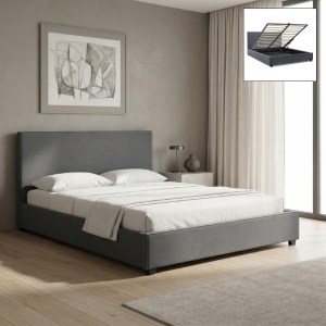 meg-GP002-0026,1-0 ΚΡΕΒΑΤΙ VERONA MEGAPAP ΥΦΑΣΜΑΤΙΝΟ ΜΕ ΑΠΟΘΗΚΕΥΤΙΚΟ ΧΩΡΟ ΧΡΩΜΑ ΑΝΘΡΑΚΙ 160X200ΕΚ.