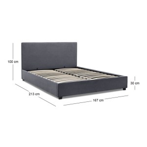 meg-GP002-0026,1-8 ΚΡΕΒΑΤΙ VERONA MEGAPAP ΥΦΑΣΜΑΤΙΝΟ ΜΕ ΑΠΟΘΗΚΕΥΤΙΚΟ ΧΩΡΟ ΧΡΩΜΑ ΑΝΘΡΑΚΙ 160X200ΕΚ.