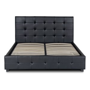 meg-GP002-0027,1-3 ΚΡΕΒΑΤΙ IRO MEGAPAP ΑΠΟ ΤΕΧΝΟΔΕΡΜΑ ΜΕ ΑΠΟΘΗΚΕΥΤΙΚΟ ΧΩΡΟ ΧΡΩΜΑ ΜΑΥΡΟ 150X200ΕΚ.