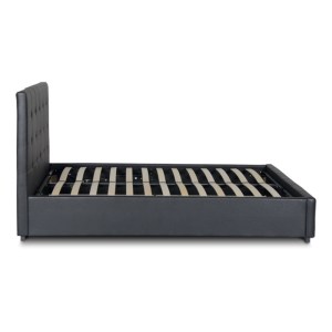 meg-GP002-0027,1-4 ΚΡΕΒΑΤΙ IRO MEGAPAP ΑΠΟ ΤΕΧΝΟΔΕΡΜΑ ΜΕ ΑΠΟΘΗΚΕΥΤΙΚΟ ΧΩΡΟ ΧΡΩΜΑ ΜΑΥΡΟ 150X200ΕΚ.