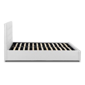 meg-GP002-0027,2-3 ΚΡΕΒΑΤΙ IRO MEGAPAP ΑΠΟ ΤΕΧΝΟΔΕΡΜΑ ΜΕ ΑΠΟΘΗΚΕΥΤΙΚΟ ΧΩΡΟ ΧΡΩΜΑ ΛΕΥΚΟ 150X200ΕΚ.