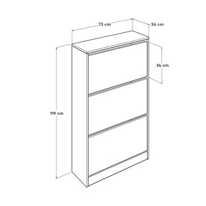 meg-GP009-0087-4 ΠΑΠΟΥΤΣΟΘΗΚΗ FLAT DUO MEGAPAP 18 ΖΕΥΓΩΝ ΣΕ ΧΡΩΜΑ ΛΕΥΚΟ 73X26X119ΕΚ.