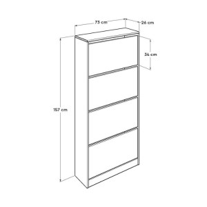 meg-GP009-0090-4 ΠΑΠΟΥΤΣΟΘΗΚΗ ΜΕΛΑΜΙΝΗΣ FLAT DUO MEGAPAP 24 ΖΕΥΓΩΝ ΣΕ ΧΡΩΜΑ ΛΕΥΚΟ 73X26X157ΕΚ.