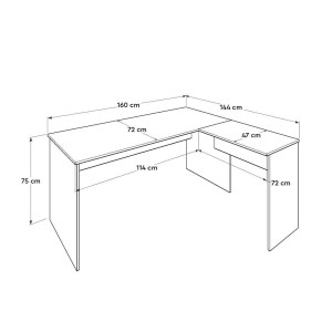 meg-GP009-0160-4 ΓΡΑΦΕΙΟ ΔΙΕΥΘΥΝΤΙΚΟ RIO MEGAPAP ΓΩΝΙΑΚΟ ΑΝΑΣΤΡΕΨΙΜΟ ΧΡΩΜΑ ΚΑΡΥΔΙ 160X144X75ΕΚ.