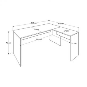 meg-GP009-0204-6 ΓΡΑΦΕΙΟ ΔΙΕΥΘΥΝΤΙΚΟ RIO MEGAPAP ΓΩΝΙΑΚΟ ΑΝΑΣΤΡΕΨΙΜΟ ΧΡΩΜΑ ΛΕΥΚΟ 160X144X75ΕΚ.