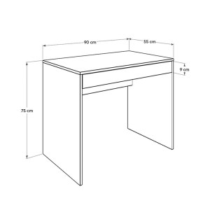 meg-GP009-0233,2-4 ΓΡΑΦΕΙΟ ΕΡΓΑΣΙΑΣ VARENO MEGAPAP ΑΠΟ ΜΕΛΑΜΙΝΗ ΧΡΩΜΑ ΚΑΡΥΔΙ 90X55X75ΕΚ.