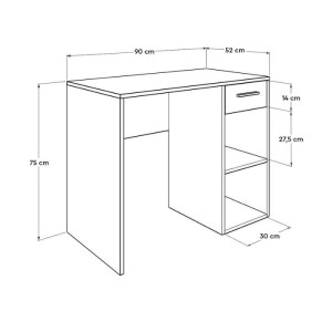 meg-GP009-0235-5 ΓΡΑΦΕΙΟ ΕΡΓΑΣΙΑΣ CONCEPT MEGAPAP ΑΠΟ ΜΕΛΑΜΙΝΗ ΣΕ ΧΡΩΜΑ ΑΝΘΡΑΚΙ 90X52X75ΕΚ.