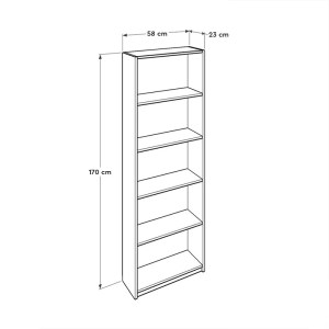 meg-GP009-0236-4 ΒΙΒΛΙΟΘΗΚΗ MAX MEGAPAP ΧΡΩΜΑ ΑΝΘΡΑΚΙ 58X23X170ΕΚ.