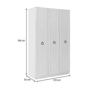 meg-GP009-0244,1-7 ΝΤΟΥΛΑΠΑ ΡΟΥΧΩΝ HAMPTON MEGAPAP ΤΡΙΦΥΛΛΗ ΧΡΩΜΑ ΛΕΥΚΟ 103X52X185ΕΚ.