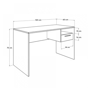 meg-GP009-0249-5 ΓΡΑΦΕΙΟ ΕΡΓΑΣΙΑΣ CONCEPT MEGAPAP ΧΡΩΜΑ ΑΝΘΡΑΚΙ 120X60X75ΕΚ.