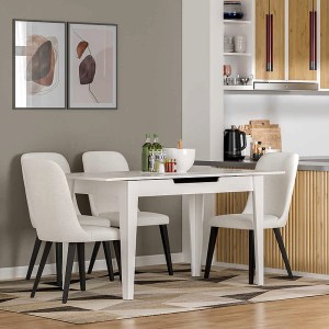 meg-GP009-0274,2-1 ΤΡΑΠΕΖΙ TRENDLINE MEGAPAP ΕΠΕΚΤΕΙΝΟΜΕΝΟ ΧΡΩΜΑ ΛΕΥΚΟ 120/150X70X75ΕΚ.