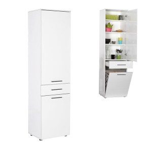 meg-GP009-0276,1-0 ΝΤΟΥΛΑΠΙ ΜΕ ΚΑΛΑΘΙ ΑΠΛΥΤΩΝ DIAMOND MEGAPAP ΧΡΩΜΑ ΛΕΥΚΟ GLOSS 52X38X187ΕΚ.