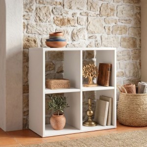 meg-GP026-0100,1-0 ΒΙΒΛΙΟΘΗΚΗ CUBE MEGAPAP ΧΡΩΜΑ ΛΕΥΚΟ 60X30X60ΕΚ.