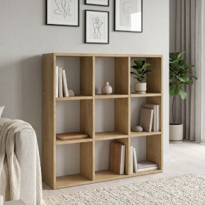 meg-GP026-0101,2-0 ΒΙΒΛΙΟΘΗΚΗ CUBE MEGAPAP ΧΡΩΜΑ SAPPHIRE OAK 90X30X90ΕΚ.