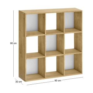 meg-GP026-0101,2-4 ΒΙΒΛΙΟΘΗΚΗ CUBE MEGAPAP ΧΡΩΜΑ SAPPHIRE OAK 90X30X90ΕΚ.