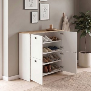 meg-GP026-0103,1-1 ΠΑΠΟΥΤΣΟΘΗΚΗ PALMA MEGAPAP ΧΡΩΜΑ ΛΕΥΚΟ - SAPPHIRE OAK 90X35X90ΕΚ.