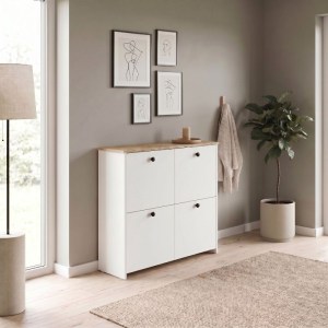 meg-GP026-0103,1-2 ΠΑΠΟΥΤΣΟΘΗΚΗ PALMA MEGAPAP ΧΡΩΜΑ ΛΕΥΚΟ - SAPPHIRE OAK 90X35X90ΕΚ.