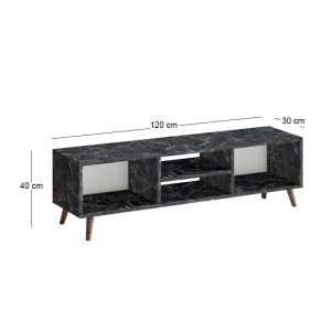 meg-GP026-0108,5-2 ΕΠΙΠΛΟ ΤΗΛΕΟΡΑΣΗΣ LOREN MEGAPAP ΧΡΩΜΑ ΜΑΥΡΟ ΕΦΕ ΜΑΡΜΑΡΟΥ 120X30X40ΕΚ.