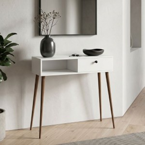 meg-GP026-0114,1-0 ΚΟΝΣΟΛΑ NAPOLI MEGAPAP ΧΡΩΜΑ ΛΕΥΚΟ 90X29X88ΕΚ.
