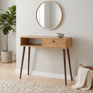 meg-GP026-0114,2-0 ΚΟΝΣΟΛΑ NAPOLI MEGAPAP ΧΡΩΜΑ SAPPHIRE OAK 90X29X88ΕΚ.