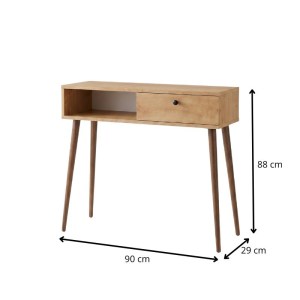 meg-GP026-0114,2-4 ΚΟΝΣΟΛΑ NAPOLI MEGAPAP ΧΡΩΜΑ SAPPHIRE OAK 90X29X88ΕΚ.