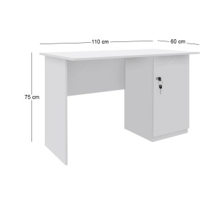 meg-GP026-0141,1-4 ΓΡΑΦΕΙΟ ΕΡΓΑΣΙΑΣ ΜΕ ΚΛΕΙΔΑΡΙΑ MOTO MEGAPAP ΧΡΩΜΑ ΛΕΥΚΟ 110X60X75ΕΚ.