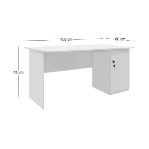 meg-GP026-0144,1-4 ΓΡΑΦΕΙΟ ΕΡΓΑΣΙΑΣ ΜΕ ΚΛΕΙΔΑΡΙΑ MOTO MEGAPAP ΧΡΩΜΑ ΛΕΥΚΟ 150X80X75ΕΚ.